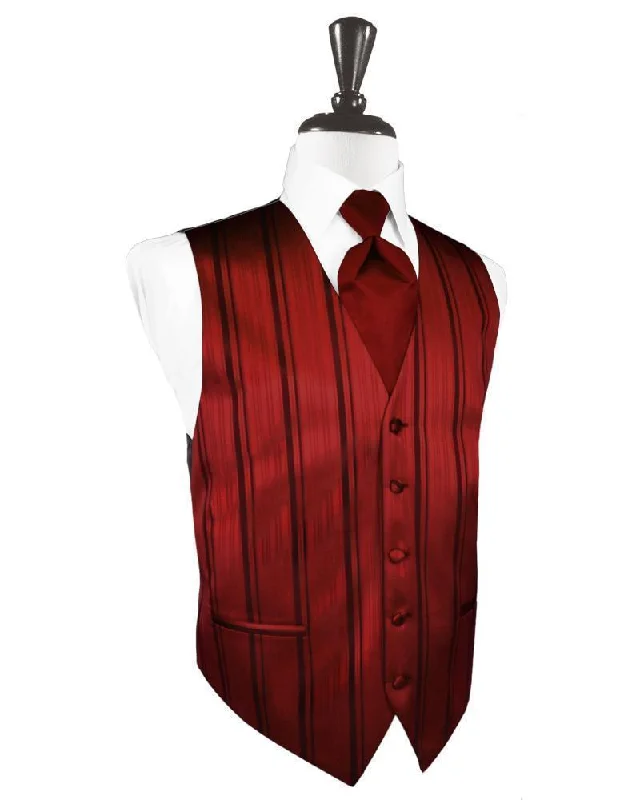 Apple Striped Satin Tuxedo Vest Practical Men's Multi Practical Men's Multi