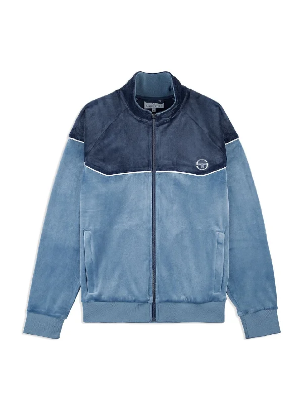 Cielo Velour Track Jacket- Faded Denim Refined Men's Classic  Refined Men's Classic 