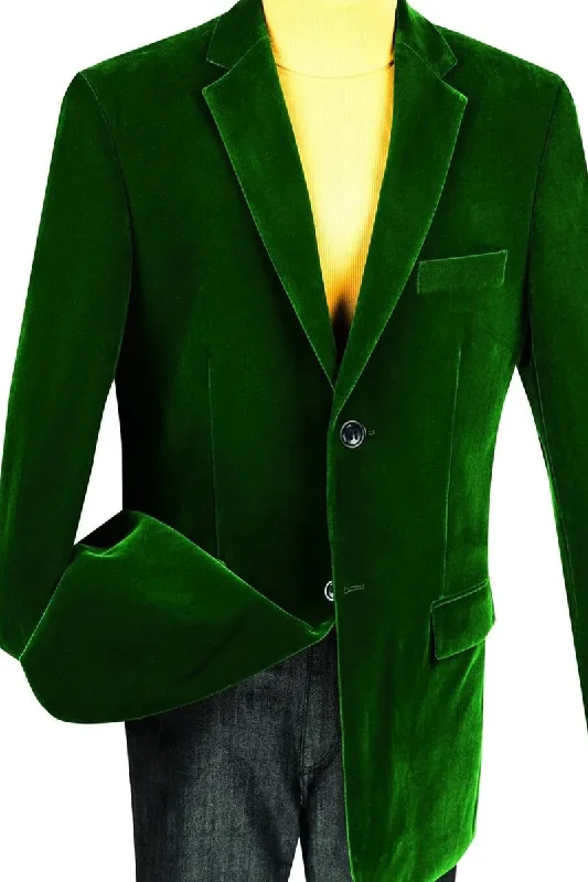 Mens 2 Button Regular Fit Velvet Blazer in Emerald Hunter Green Cclassic Men's Tweed Cclassic Men's Tweed