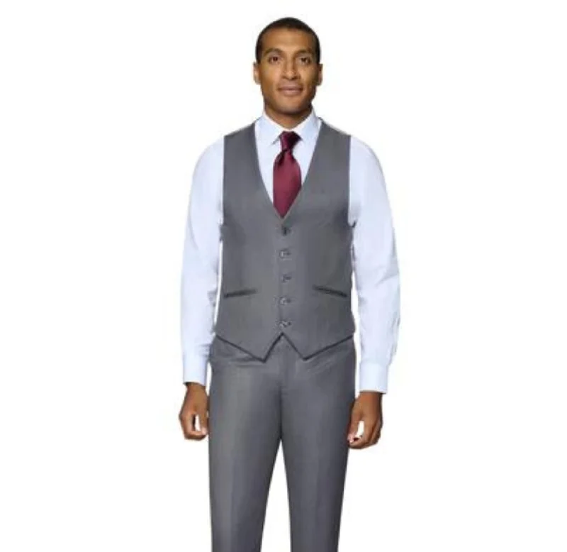 Berragamo Elegant Wool Vest - Medium Grey Dapper Men's 1920S Dapper Men's 1920S