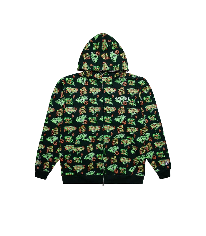 BBC X ARCANE AOP D&D HOODIE - GREEN Modern Men's Geometric Modern Men's Geometric