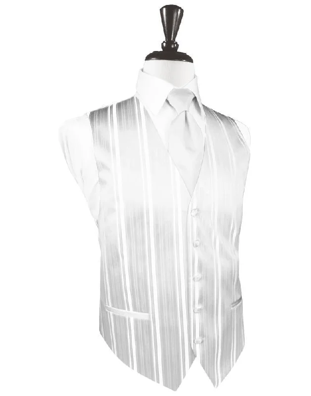 White Striped Satin Tuxedo Vest Unique Men's Upcycled Unique Men's Upcycled