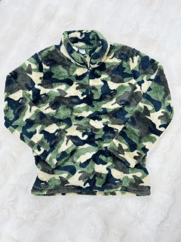 Preorder BT0737  Camouflage rice green zipper fleece jacket long sleeve top Adventure Adventure