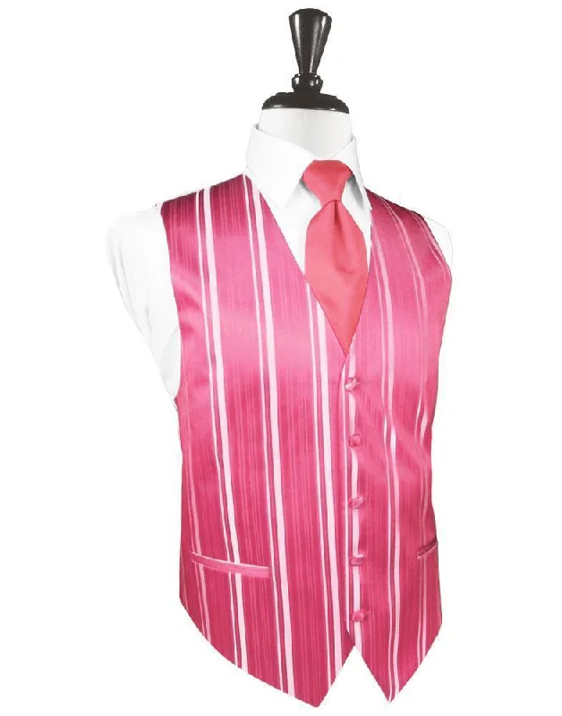 Bubblegum Striped Satin Tuxedo Vest Lumberjack Lumberjack