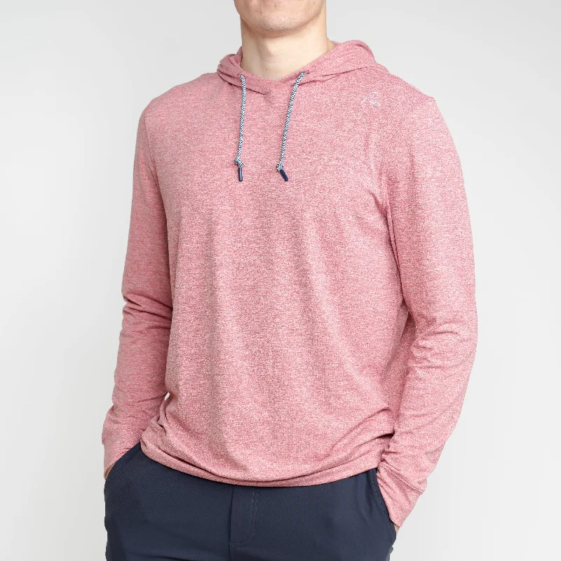 Hesi Performance Hoodie | Heather - Red Card Red/White Athletic Men's High Athletic Men's High