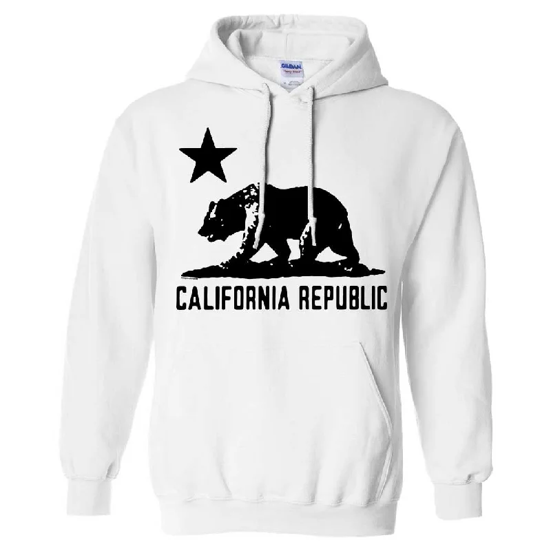 California Flag Oversize Black Silhouette Sweatshirt Hoodie Athletic Men's High Athletic Men's High