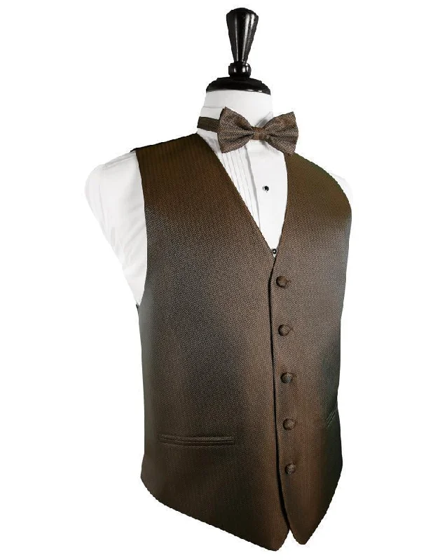 Espresso Herringbone Tuxedo Vest Sophisticated Men's French Sophisticated Men's French