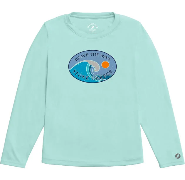 Kids Stone Harbor Sundial (UV protection) Long Sleeve Crew - Surf Blue Sophisticated Men's  Sophisticated Men's 