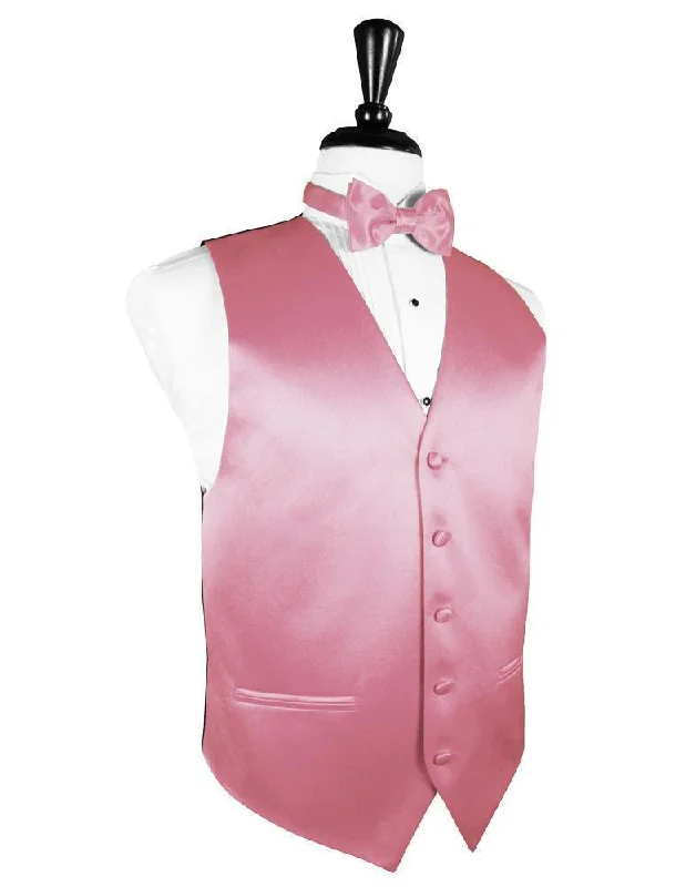 Rose Petal Luxury Satin Tuxedo Vest Refined Men's European Refined Men's European