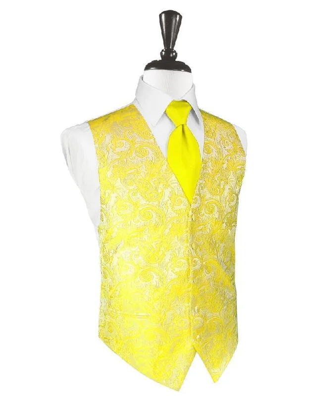 Lemon Tapestry Tuxedo Vest Practical Men's Quick Practical Men's Quick