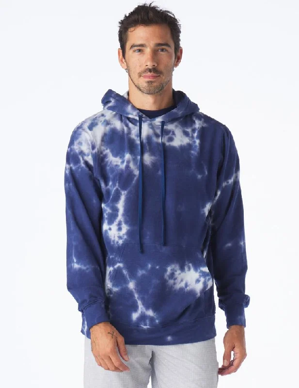 Atlas Hoodie: Indigo Blur Dye Luxurious Men's High Luxurious Men's High