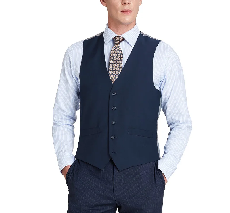 Renoir 201-19 Men's Classic Fit Suit Separate Vest - Navy Casual Men's Loose Casual Men's Loose