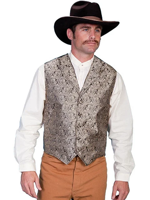 MENS PAISLEY VEST WITH ADJUSTABLE BACK STRAP Refined Men's Velvet Refined Men's Velvet