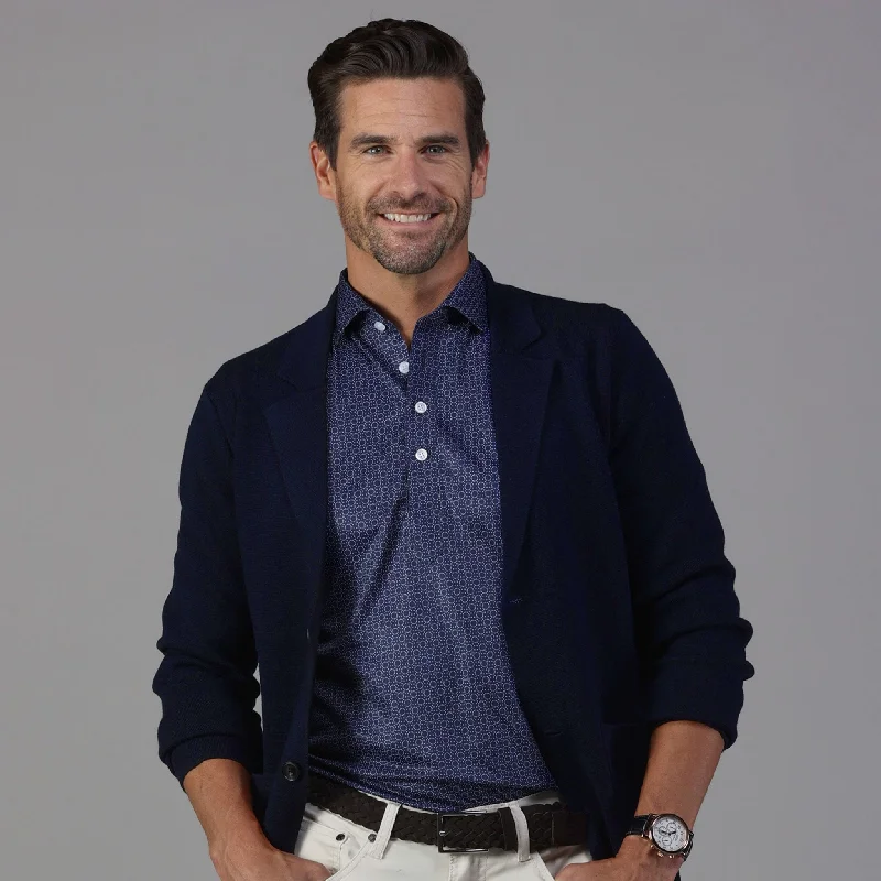 The Milano Deconstructed Knit Swazer - Navy Merino Blend Sweater Blazer Modern Men's  Modern Men's 