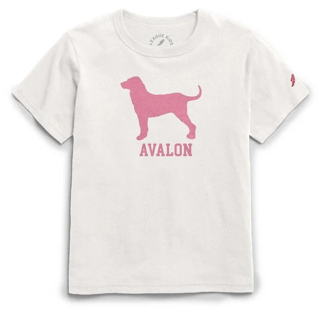 Kids Avalon Pink Dog Tumble Tee - White Bold Men's Animal Bold Men's Animal