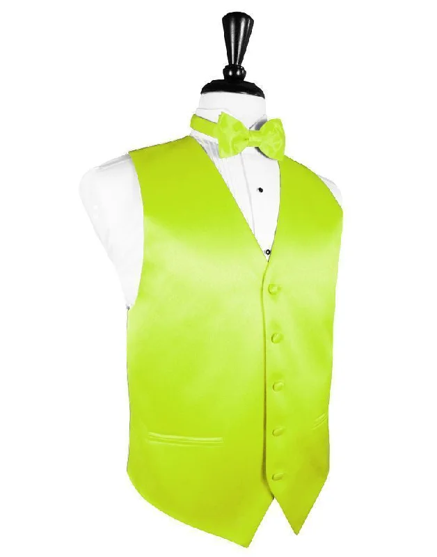 Lime Luxury Satin Tuxedo Vest Practical Men's Quick Practical Men's Quick