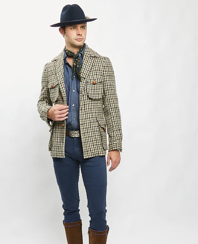 Bold Houndstooth Field Jacket Business Business