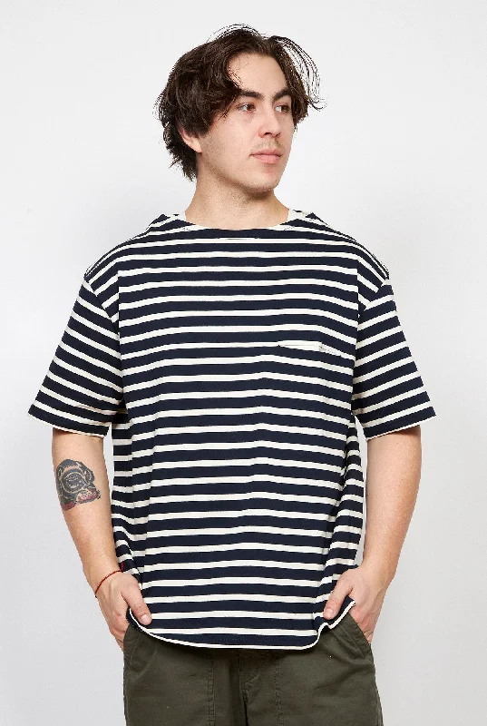 SAGE DE CRET SS Stripe Boat Neck T Shirt Luxurious Men's High Luxurious Men's High