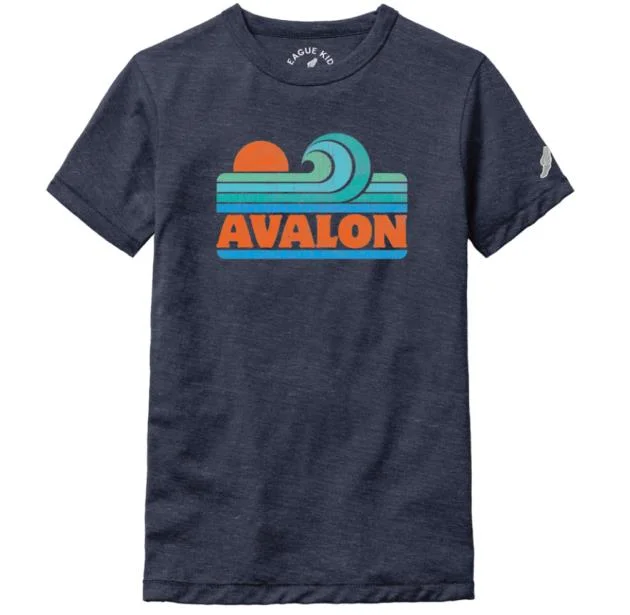 Kids Avalon Victory Falls Wave Tee - Heather Navy Relaxed Men's Beach Relaxed Men's Beach