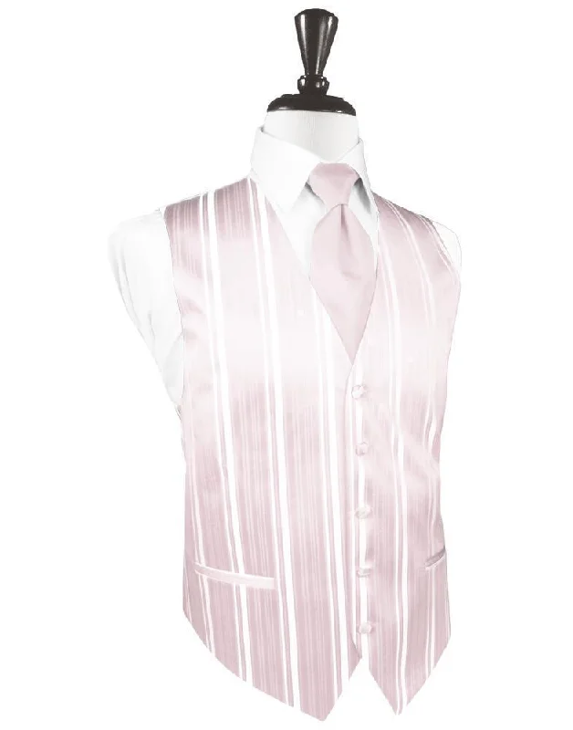 Blush Striped Satin Tuxedo Vest Casual Men's Short Casual Men's Short