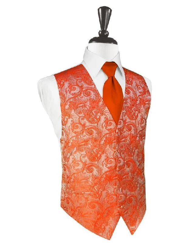 Persimmon Tapestry Tuxedo Vest Refined Men's Velvet Refined Men's Velvet