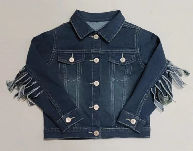 GT0149  Tassel Blue Girls Denim Jacket Artistic Men's Avant Artistic Men's Avant