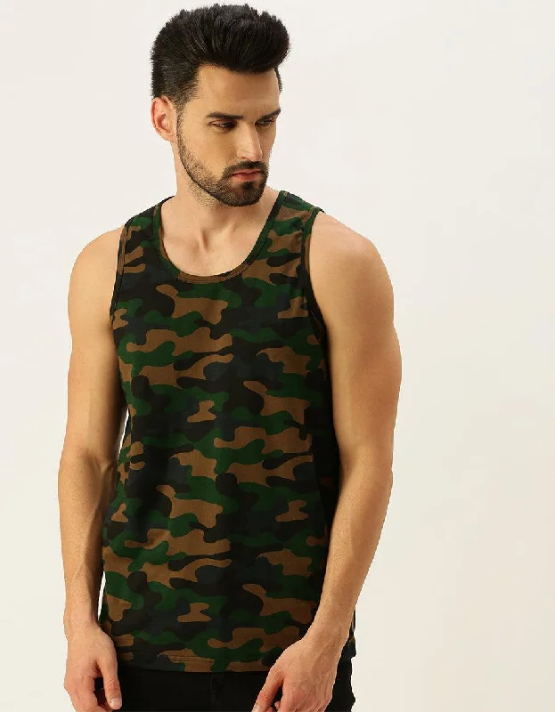 Camouflage Essential Printed Cotton Men's Vest Luxurious Men's High Luxurious Men's High