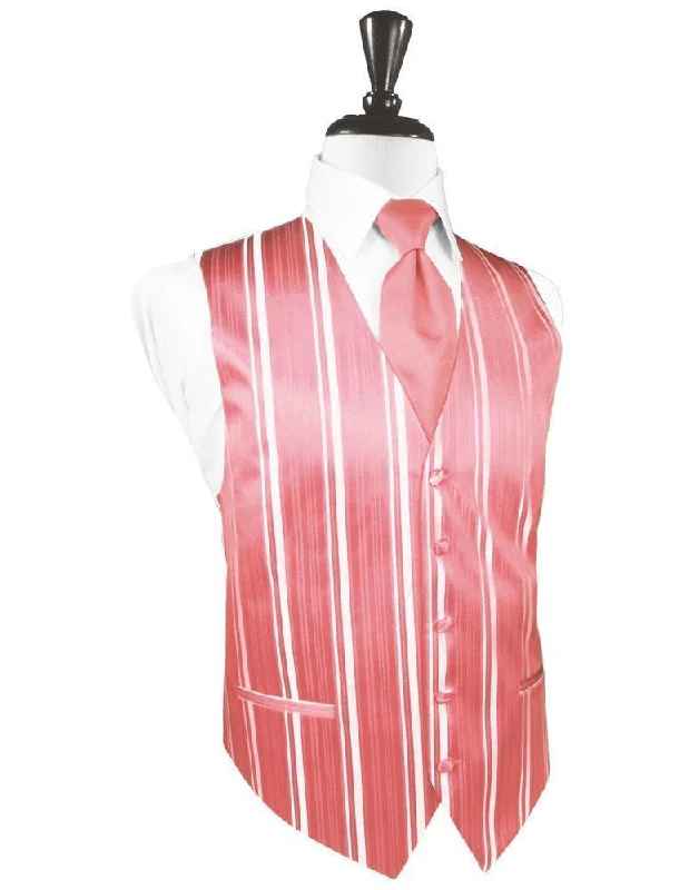 Guava Striped Satin Tuxedo Vest Hip Men's Retro Hip Men's Retro