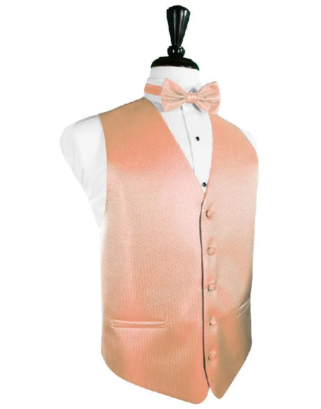 Coral Herringbone Tuxedo Vest Monochromatic Office Style Monochromatic Office Style