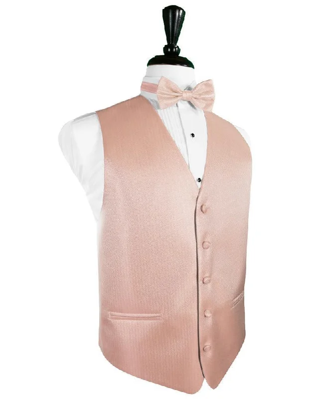 Peach Herringbone Tuxedo Vest Bold Men's Statement Bold Men's Statement