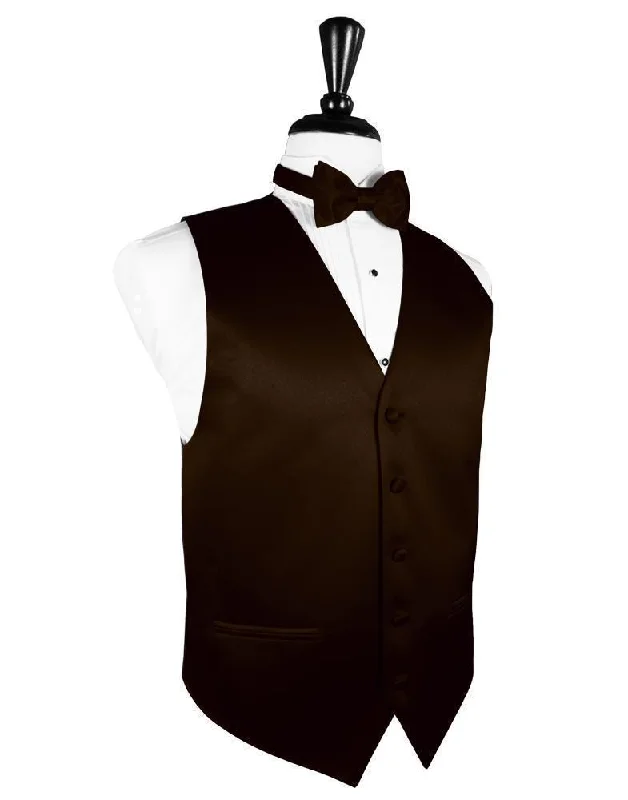 Chocolate Luxury Satin Tuxedo Vest Confident Men's High Confident Men's High