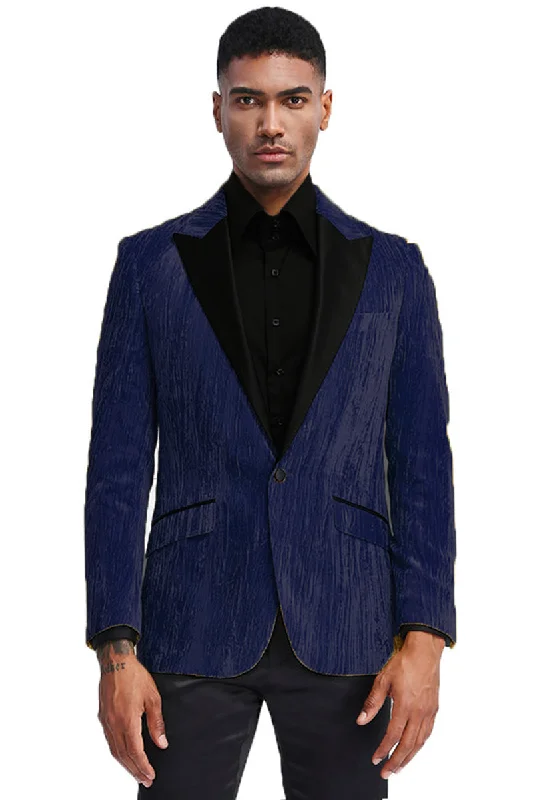 Men's Textured Velvet Prom Tuxedo Jacket in Turquoise Athletic Men's Compression Athletic Men's Compression