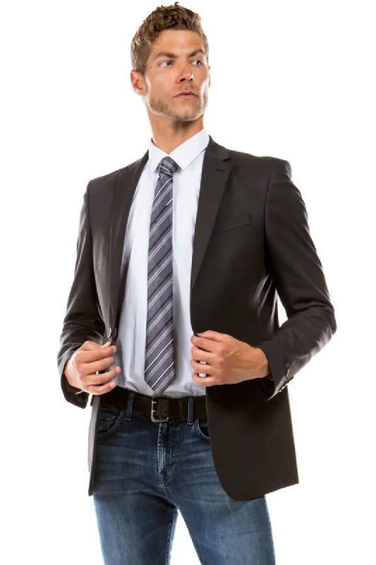 Men's Designer Suit Separate Jacket in Charcoal Grey Refined Men's Hand Refined Men's Hand