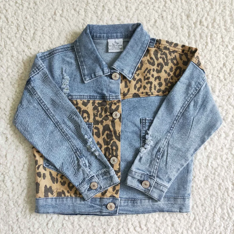 GT0002 Leopard Blue Girls Denim Jacket Sophisticated Men's  Sophisticated Men's 