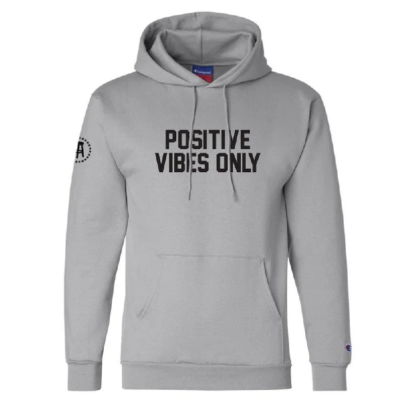 Positive Vibes Only Hoodie (Grey) Sporty Men's Tennis Sporty Men's Tennis