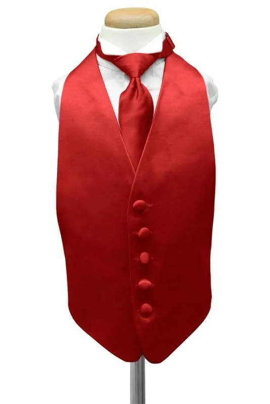 Scarlet Luxury Satin Kids Tuxedo Vest Bold Men's Statement Bold Men's Statement