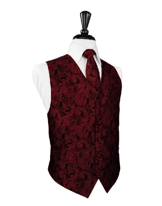 Scarlet Tapestry Tuxedo Vest Sporty Men's Tennis Sporty Men's Tennis