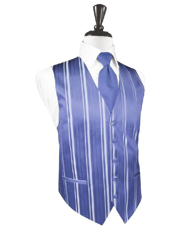 Cornflower Striped Satin Tuxedo Vest Sharp Men's Italian Sharp Men's Italian