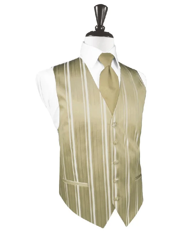 Golden Striped Satin Tuxedo Vest Sharp Men's Italian Sharp Men's Italian