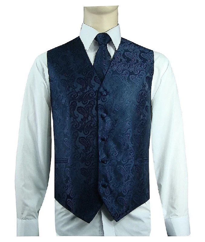 Men's 20-1 Microfiber Paisley Vest, Tie & Hanky Sharp Men's Italian Sharp Men's Italian