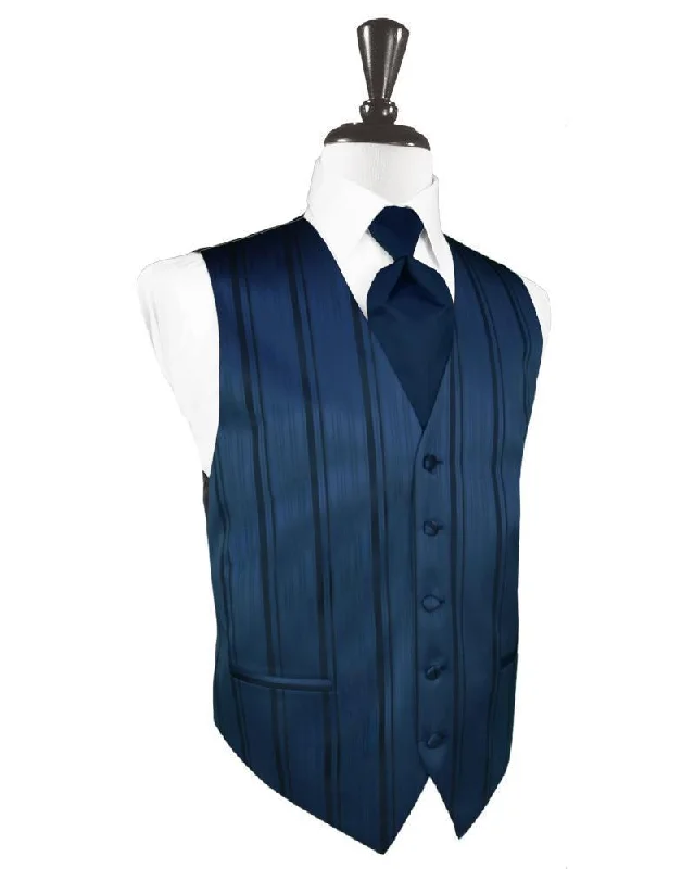 Peacock Striped Satin Tuxedo Vest Confident Men's High Confident Men's High