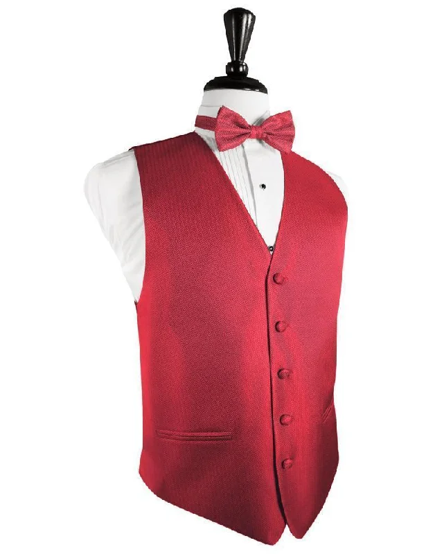 Watermelon Herringbone Tuxedo Vest Refined Men's Hand Refined Men's Hand