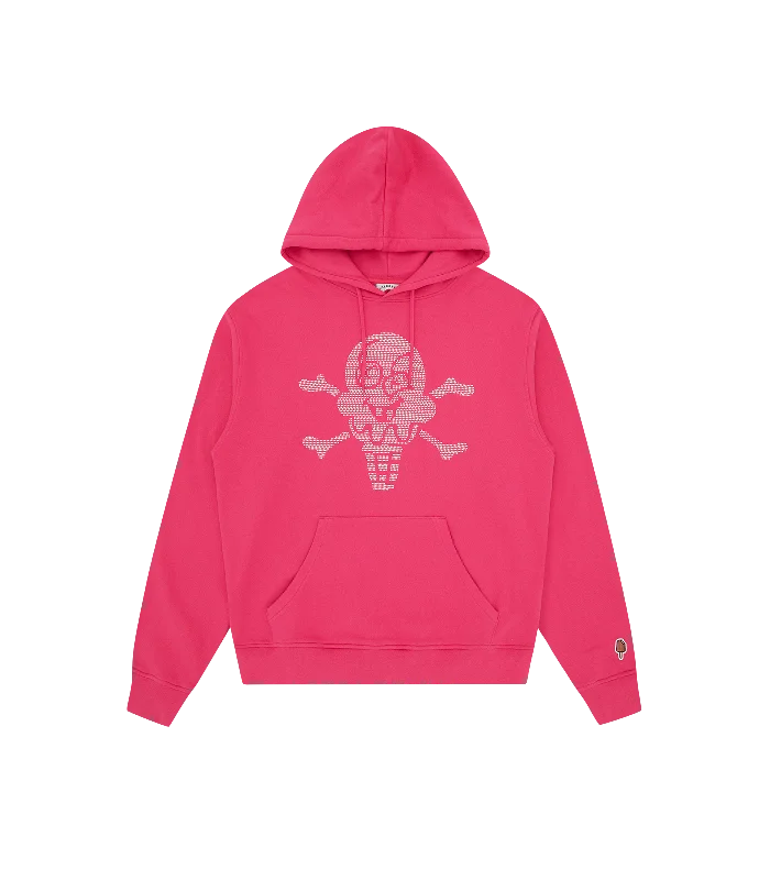 RHINESTONE CONES & BONES POPOVER HOOD - PINK Sporty Men's Tennis Sporty Men's Tennis