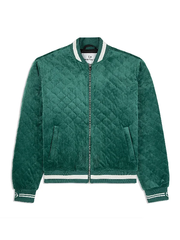 Fasano Quilted Velour Jacket- Rainforest Modern Men's Geometric Modern Men's Geometric