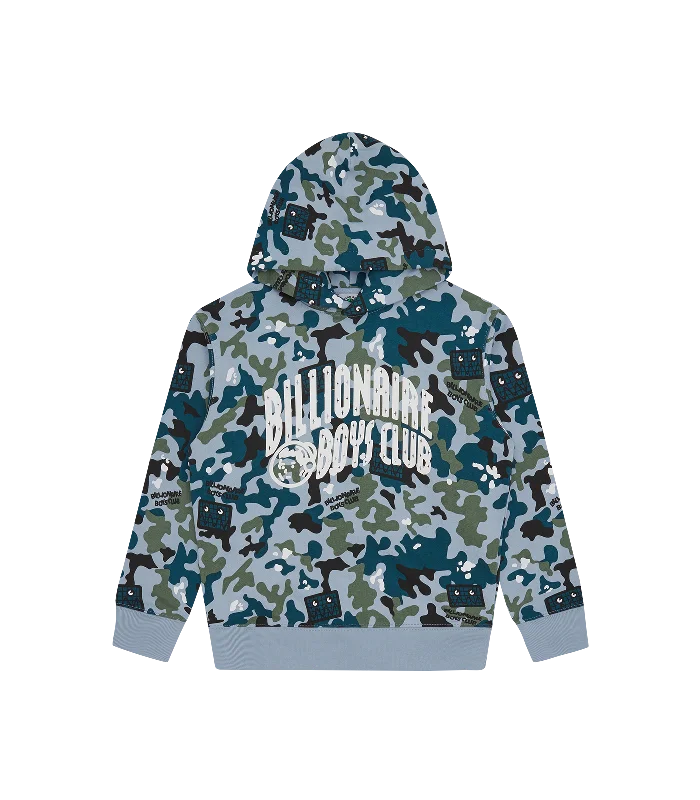 KIDS CAMO ARCH LOGO POPOVER HOOD - BLUE CAMO Sporty Men's Athleisure  Sporty Men's Athleisure 