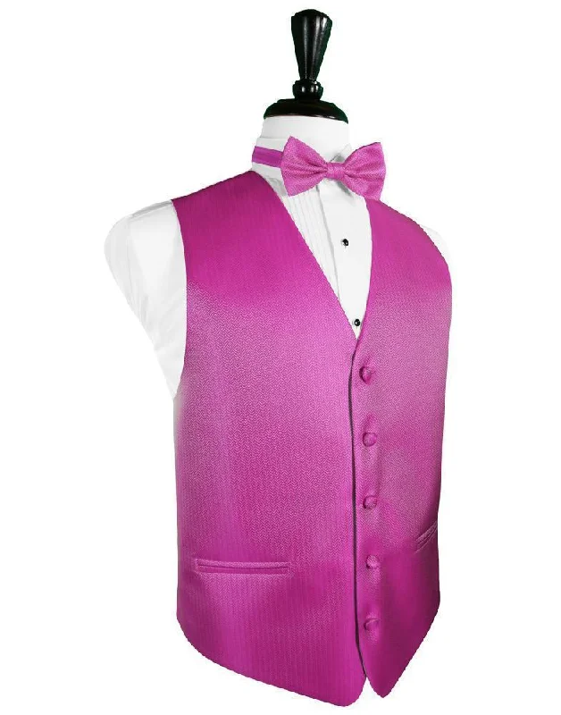 Fuchsia Herringbone Tuxedo Vest Athletic Men's High Athletic Men's High