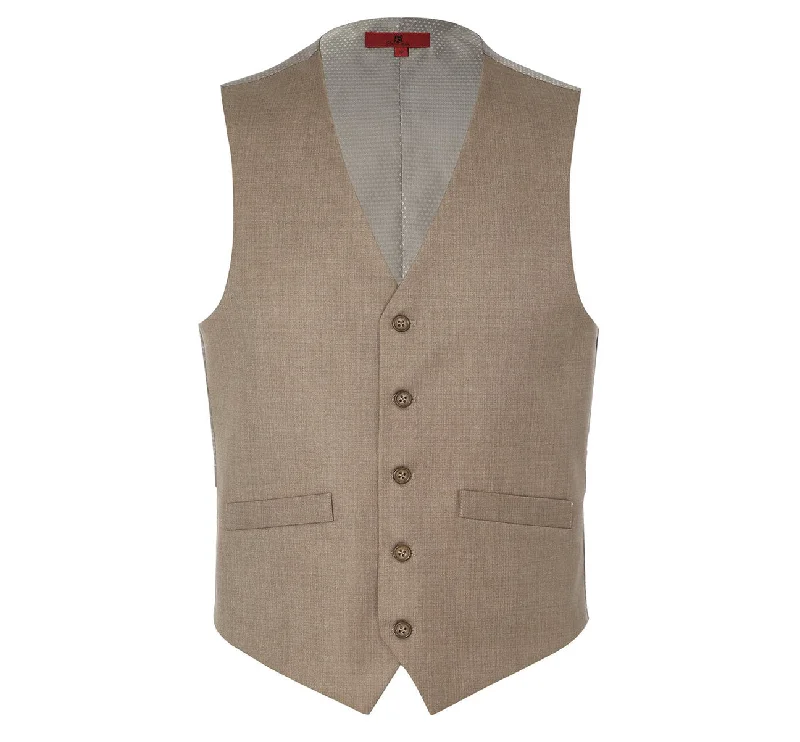 Renoir 202-3 Men's Classic Fit Suit Separate Vest - Taupe Confident Men's Power Confident Men's Power