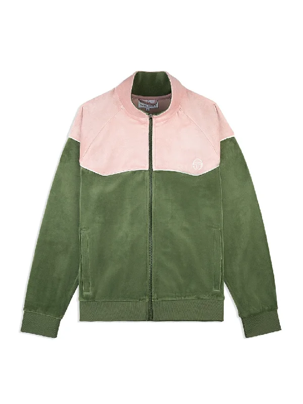 Cielo Velour Track Jacket- Bronze Green Traditional Men's Wool Traditional Men's Wool