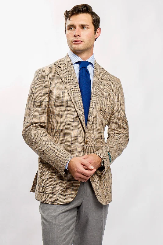 Madison Jacket in Tan Glen Plaid Elegant Men's Formal  Elegant Men's Formal 