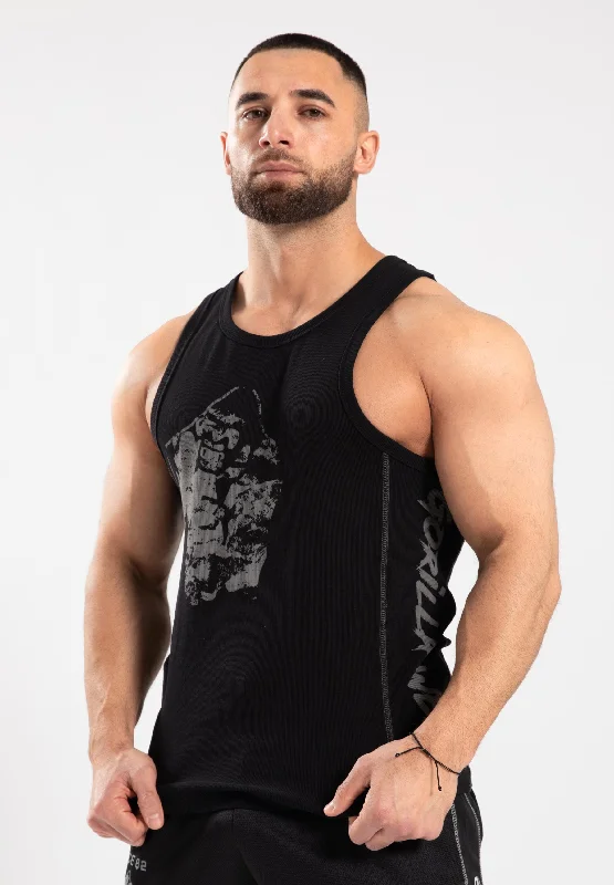 Monterey Tank Top - Black/Gray Earthy Men's Hemp Earthy Men's Hemp